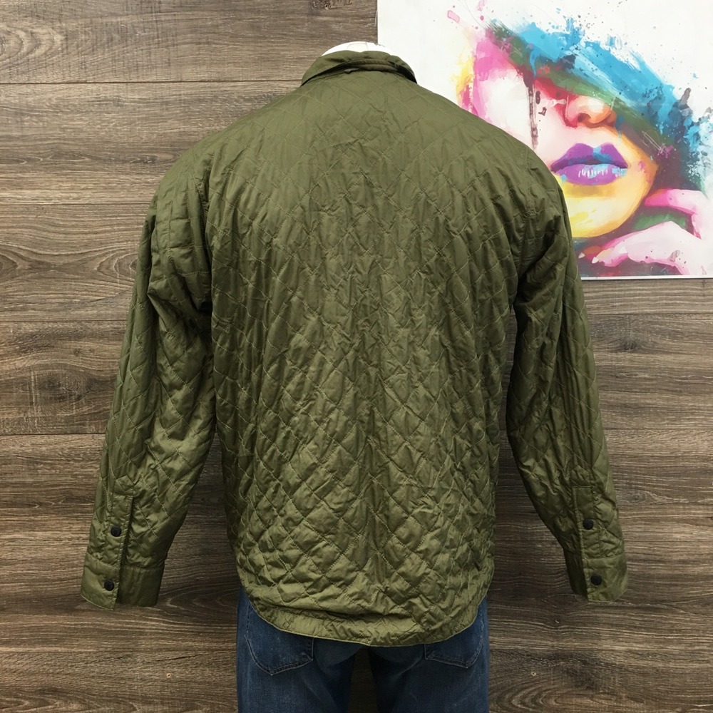The North Face Mens Reversible Camo Quilted Shirt Jacket Green Black Large - Picture 6 of 9
